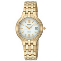 Seiko Women's gold-Tone Stainless Steel Watch w/Round White Dial